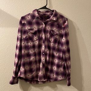 Bit & Bridle western snap button down shirt size medium